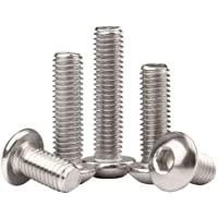 Liujiami Ferretería Sujetadores Máquina Tornillos - 304 Acero Inoxidable Hexagonal Redondo Cabeza Tornillo Métrica Rosca…